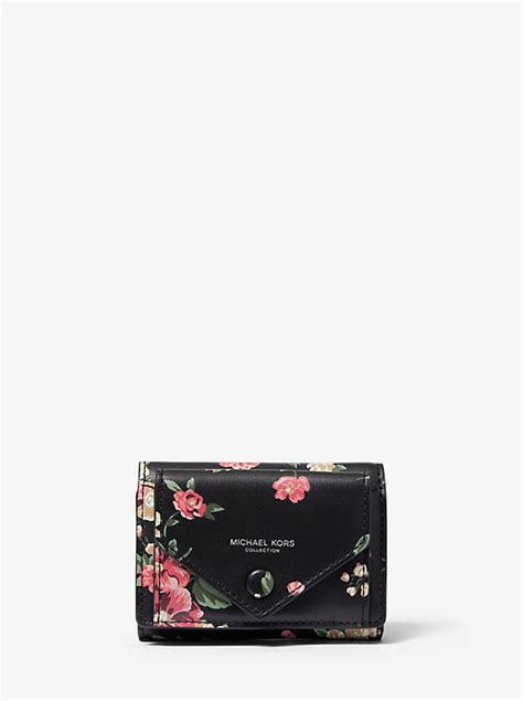 michael kors floral perforated wallet|Floral Calf Leather Small Pocket Wallet .